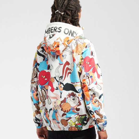 NEW Members Only Looney Tunes Space Jam Hood Windbreaker Jacket LARGE Cartoon - Picture 1 of 9